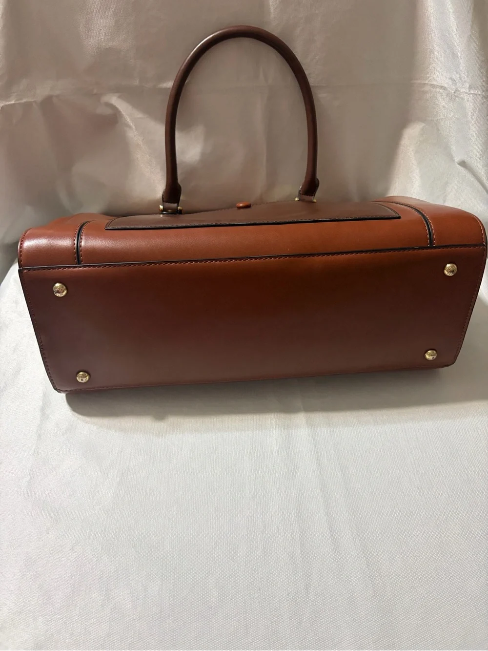 Susen Classic Brown Leather Brief Tote -